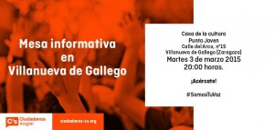 Mesa Informativa de Ciudadanos Aragón en Villanueva de Gállego