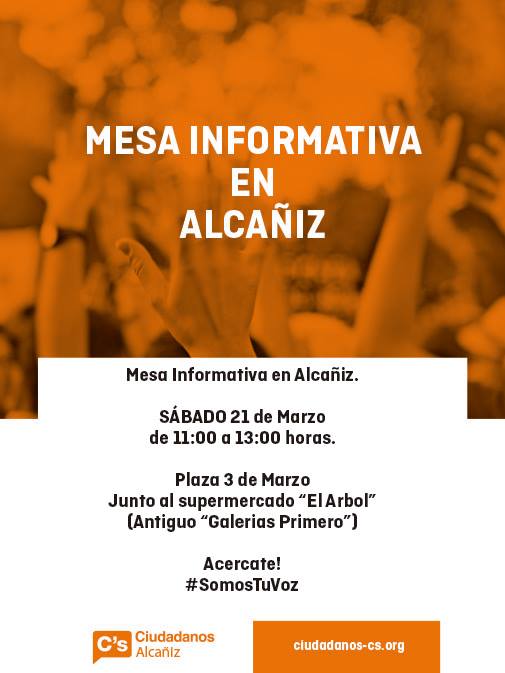 Mesa informativa en Alcañiz