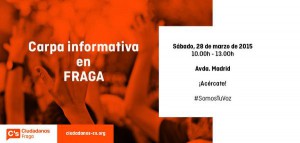 Carpa informativa en Fraga