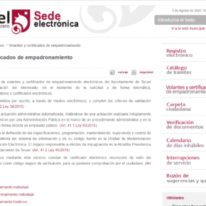 Los turolenses podrán obtener volantes y certificados de empadronamiento directamente desde la Sede Electrónica del Ayuntamiento Los turolenses podrán obtener volantes y certificados de empadronamiento directamente desde la Sede Electrónica del Ayuntamiento