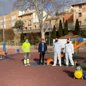 El Ayuntamiento de Teruel protege los parques infantiles contra virus y bacterias aplicando nanopintura El Ayuntamiento de Teruel protege los parques infantiles contra virus y bacterias aplicando nanopintura